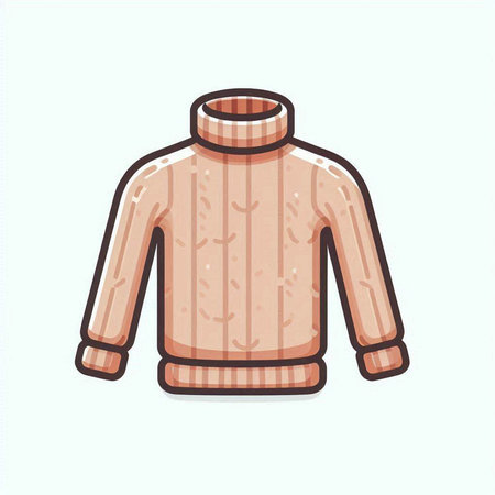 Woolen sweater. Hand drawn vector illustration isolated on white background.のイラスト素材