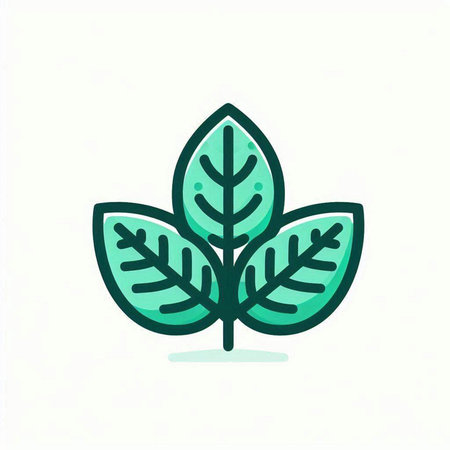 Leaf icon, vector illustration. Flat design style. Green color.のイラスト素材