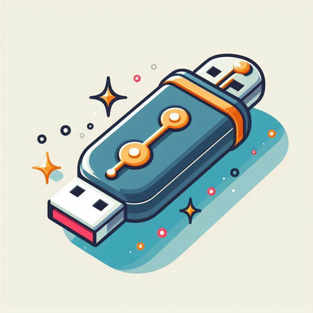 Usb flash drive isometric icon, vector illustration eps 10のイラスト素材