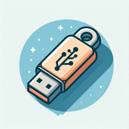 Usb flash drive icon, vector illustration. Flat design style.のイラスト素材