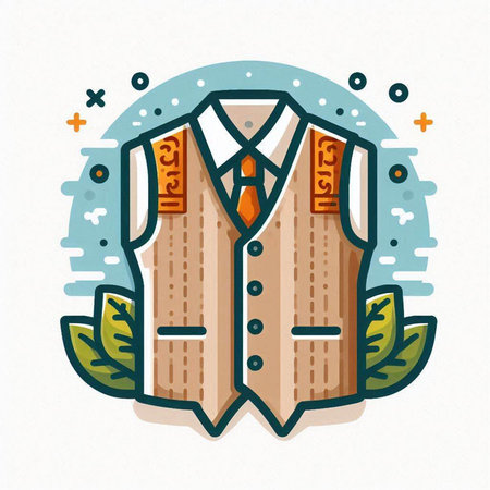 Wedding suit icon. Vector illustration in flat linear style.のイラスト素材