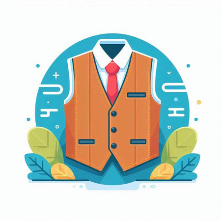 Businessman jacket and tie. Vector illustration. Flat design style.のイラスト素材