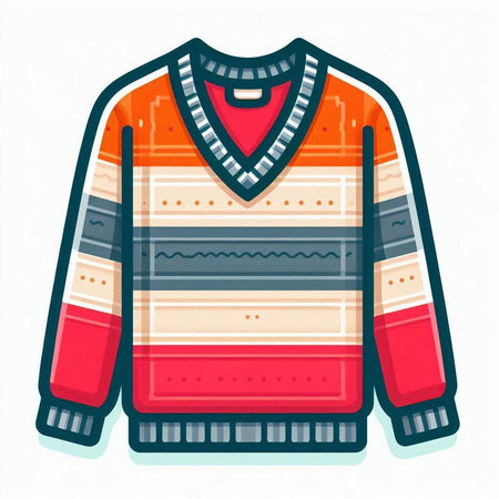 Winter sweater isolated on a white background. Vector illustration in flat style.のイラスト素材