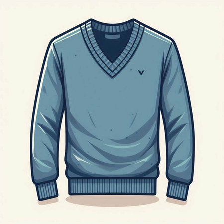 Woolen sweater isolated on a white background, vector illustration.のイラスト素材