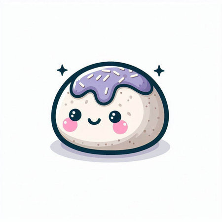 Cute kawaii rice ball. Kawaii rice ball. Vector illustration.のイラスト素材