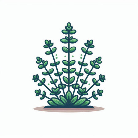 Illustration of a green plant on a white background. Vector illustration.のイラスト素材