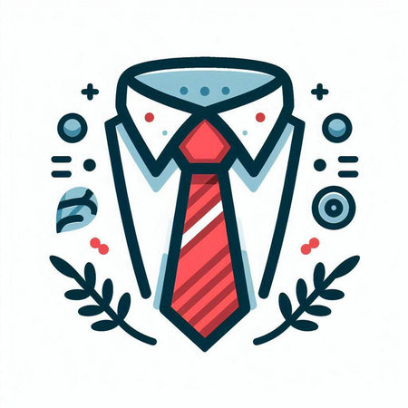 Tie icon in flat style on white background. Vector illustration.のイラスト素材