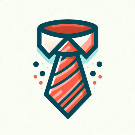 Vector illustration of a necktie in the style of a flat designのイラスト素材