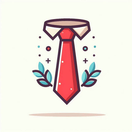 Icon of necktie and laurel wreath. Flat style vector illustration.のイラスト素材