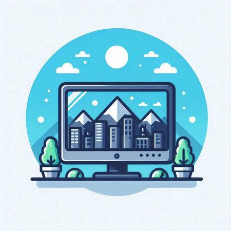 Vector illustration of a modern flat design concept of online real estate market.のイラスト素材