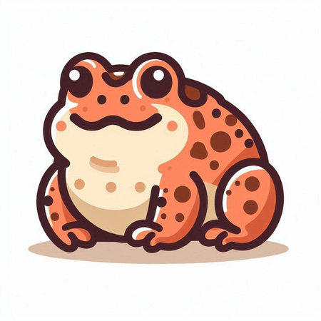 Cute cartoon frog isolated on a white background. Vector illustration.のイラスト素材