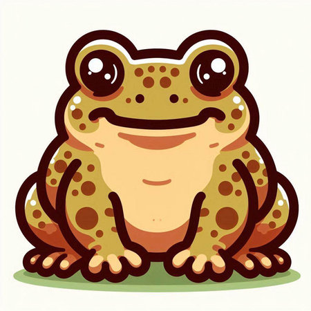 Cute cartoon frog isolated on a white background. Vector illustration.のイラスト素材