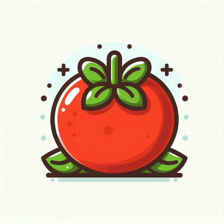 Tomato icon. Flat design. Vector illustration, EPS 10.のイラスト素材