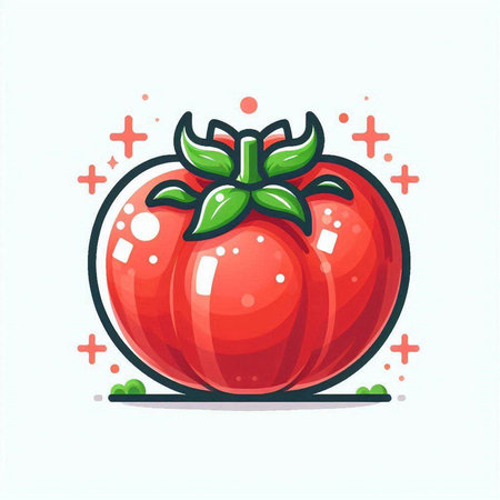 Tomato vector illustration. Vegetable isolated on a white background.のイラスト素材