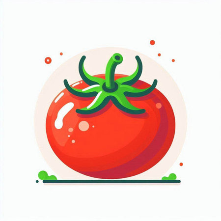 Tomato vector illustration. Tomato icon isolated on a white background.のイラスト素材
