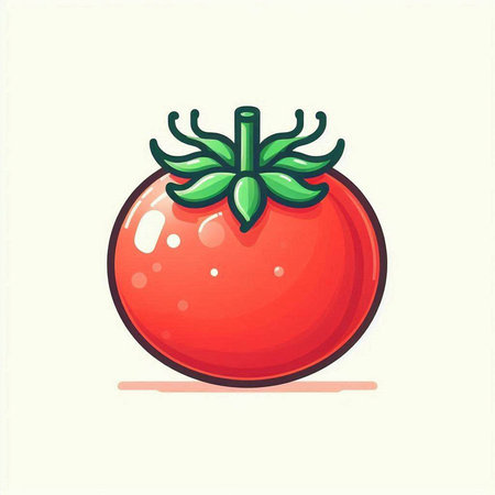 Tomato. Vector illustration. Isolated on a white background.のイラスト素材