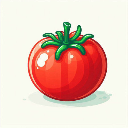 Illustration of a fresh tomato on a white background. Vector illustration.のイラスト素材