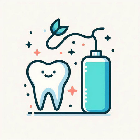 Dental care icon. Dental hygiene concept. Vector illustration.のイラスト素材
