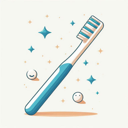 toothbrush with toothpaste, vector illustration, eps10のイラスト素材