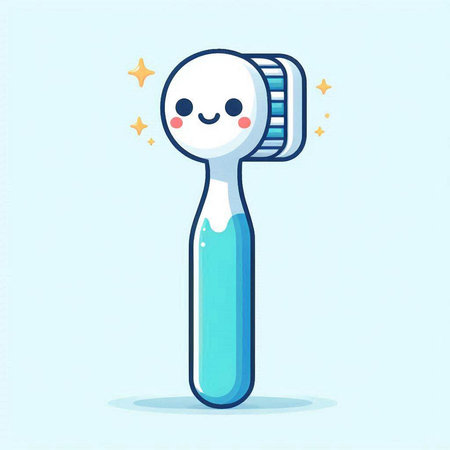 Toothbrush with toothpaste. Vector illustration in cartoon style.のイラスト素材