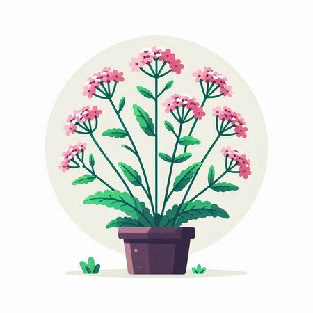 Flower in a pot. Vector illustration in a flat style.のイラスト素材