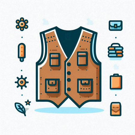 Vector illustration of a vest for work in the office. Flat style.のイラスト素材