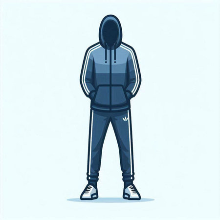 Man in a hooded jacket. Vector illustration in cartoon style.のイラスト素材