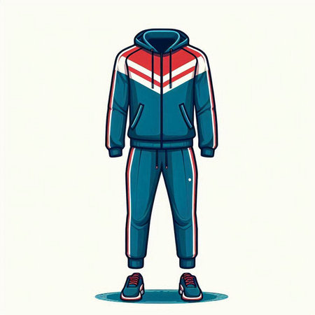Fashionable men's winter sportswear. Vector illustration.のイラスト素材