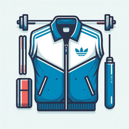 Sportswear and equipment. Vector illustration in a flat style.のイラスト素材