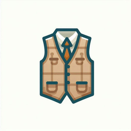 Vintage waistcoat icon. Vector illustration in trendy flat style.のイラスト素材