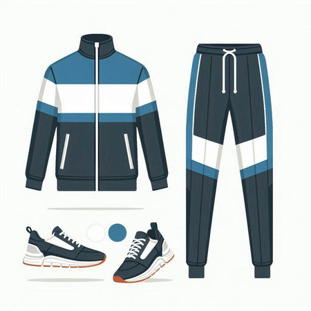 Vector illustration of sportswear set. Collection of sportswear.のイラスト素材
