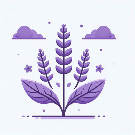 Lavender flower icon. Vector illustration in a flat style.のイラスト素材