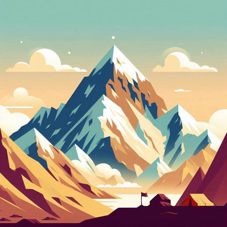 Mountain landscape. Vector illustration. Can be used as a background.のイラスト素材