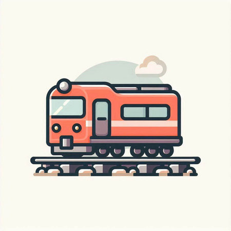Train icon in flat style. Vector illustration of a train icon.のイラスト素材