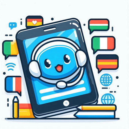 Smartphone with call center service. Call center concept. Vector illustrationのイラスト素材