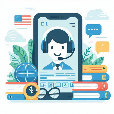 Flat design modern vector illustration concept of online learning, e-learning, online education, e-learning.のイラスト素材