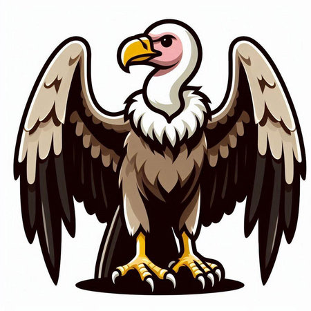 Griffon vulture vector illustration isolated on a white background.のイラスト素材