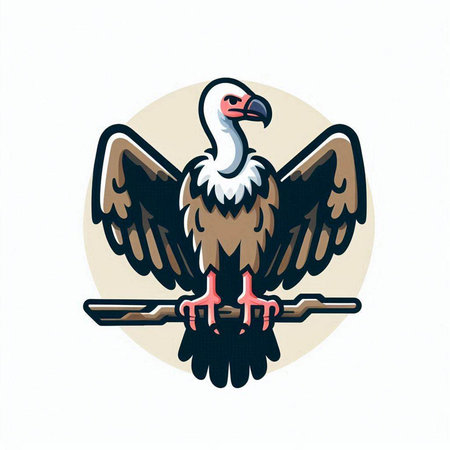 Griffon vulture. Vector illustration of a griffon vulture.のイラスト素材