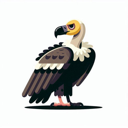 Vulture vector illustration on white background. Vector illustration of vulture.のイラスト素材