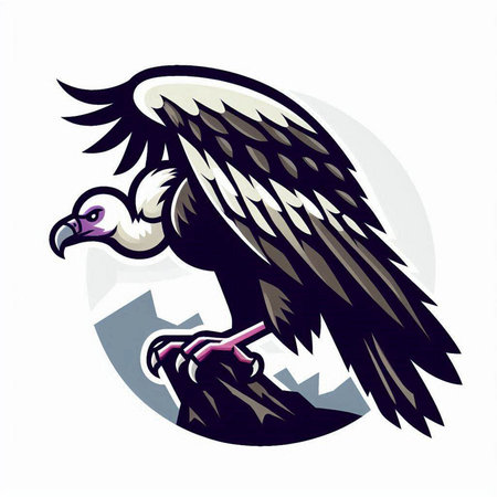 Illustration of a vulture on a white background. Vector illustration.のイラスト素材