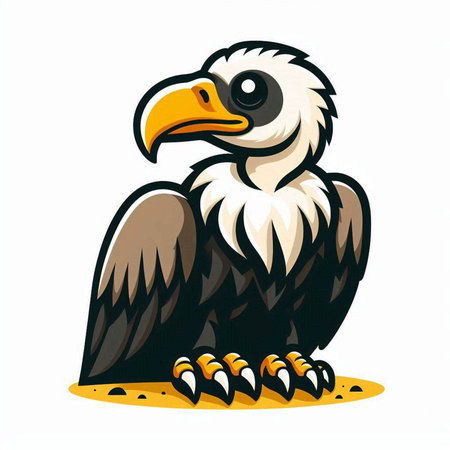 Griffon vulture vector illustration isolated on a white background.のイラスト素材