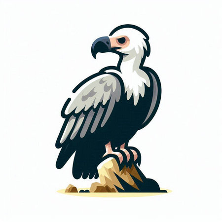Eagle on the rock. Vector illustration of a vulture.のイラスト素材
