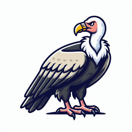Griffon vulture vector illustration isolated on a white background.のイラスト素材