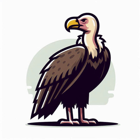 Griffon vulture illustration on white background. Vector illustration.のイラスト素材