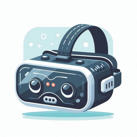Videogame virtual reality glasses. Vector illustration in cartoon styleのイラスト素材