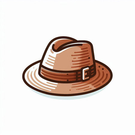 Brown cowboy hat isolated on white background. Vector illustration. Eps 10.のイラスト素材