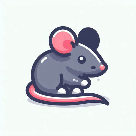Cute mouse icon. Vector illustration in cartoon style. Isolated on white background.のイラスト素材