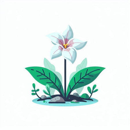 Flower in the garden. Vector illustration on a white background.のイラスト素材