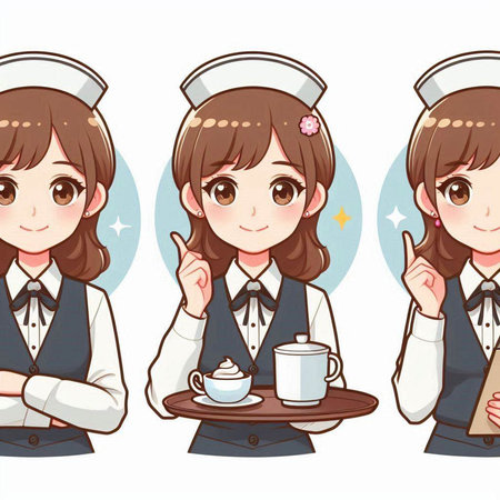 Nurse_pose_set_2_3_Illustrationのイラスト素材