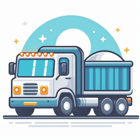 Illustration of a Cement Truck on a White Background - Vectorのイラスト素材
